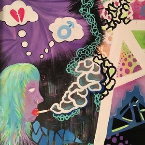 Shattered-Original painting (glows in black light)